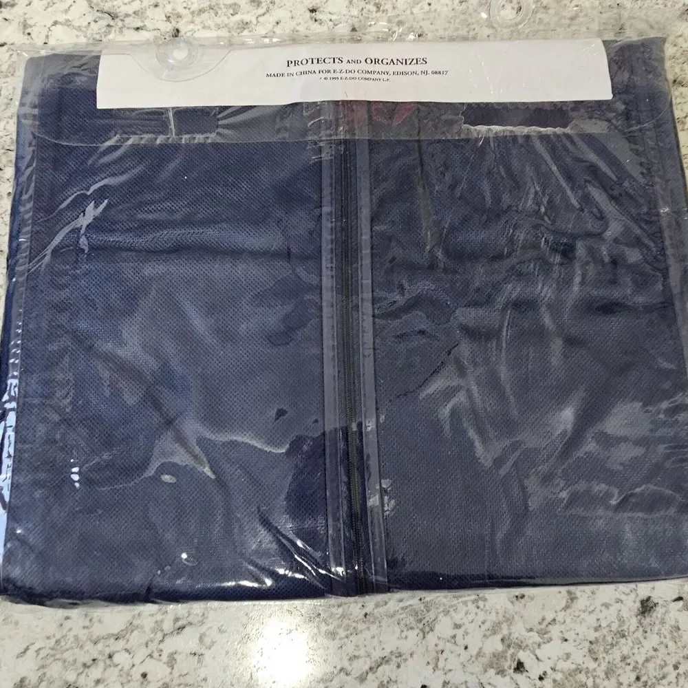 New 1995 Vintage E-Z Do Dress Bag Organizer Blue Up To 14 Garments View Window
